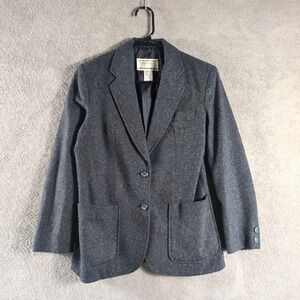 Marsala Fine Fashion Sports Wear Charcoal Gray Wool Blend Blazer Jacket Size 7/8